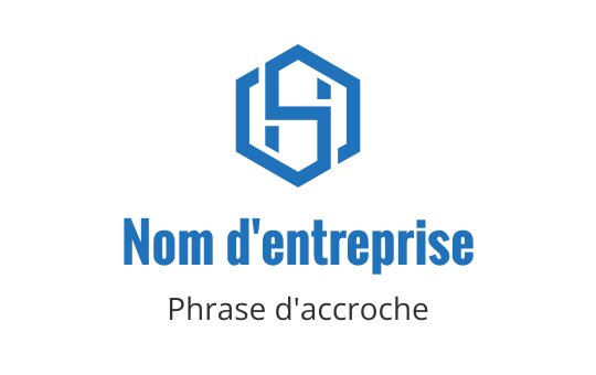 Logo moderne bleu hexagonal avec des lettres stylisées à l'intérieur
