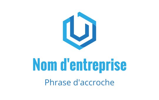 Design de logo hexagonal bleu moderne avec des formes géométriques superposées