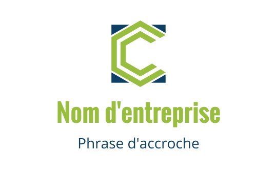 Logo moderne géométrique avec une lettre C stylisée en vert
