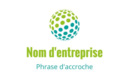 Design de logo moderne avec un globe coloré à pois et du texte en gras
