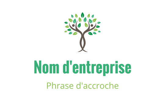 Logo d'arbre moderne avec des feuilles vertes et un tronc marron