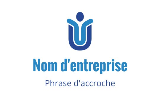 Logo moderne bleu avec une figure humaine stylisée et la lettre U
