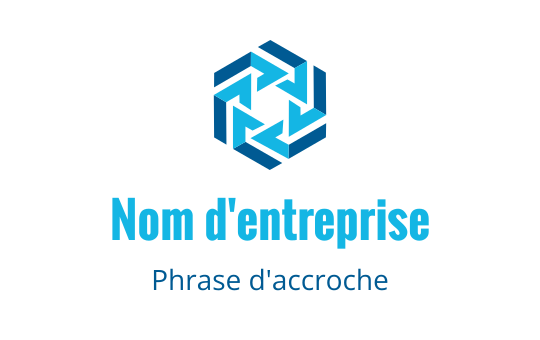 Logo moderne bleu avec des flèches entrelacées en forme géométrique