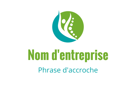 Logo design vibrant avec une figure abstraite verte et bleue dans un cercle