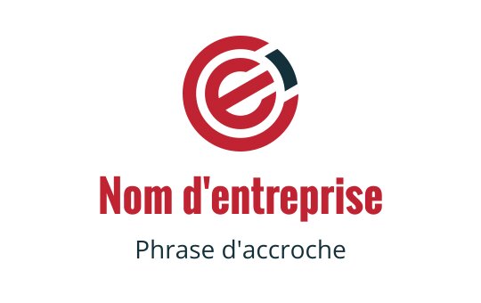 Logo moderne circulaire avec une lettre 'e' stylisée en rouge et noir