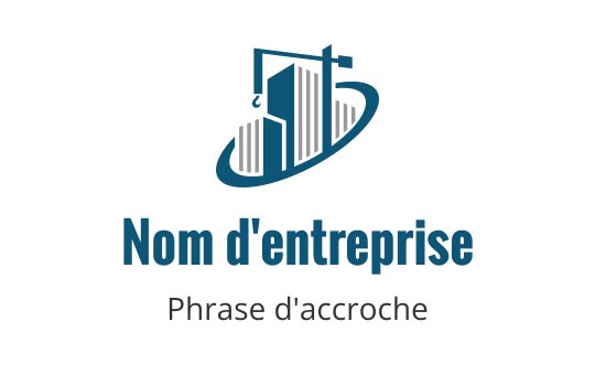 Design de logo moderne avec un bâtiment stylisé et une balance en bleu