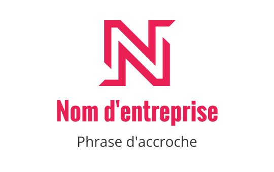 Logo moderne rose et noir avec une lettre N stylisée