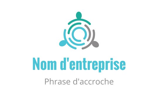 Design de logo moderne avec des figures interconnectées en bleu-vert et gris