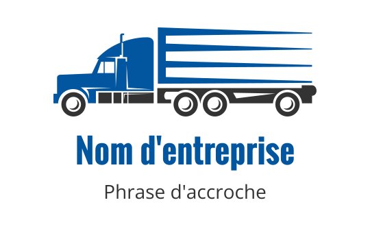 Logo de camion bleu audacieux avec des lignes épurées et une typographie moderne
