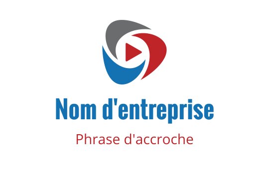 Logo dynamique avec un bouton de lecture et des couleurs tourbillonnantes