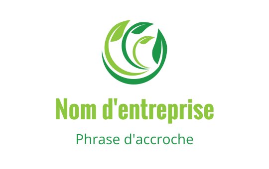 Logo moderne vert avec des feuilles stylisées en forme circulaire