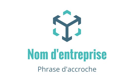 Design de logo géométrique moderne avec un cube et des accents turquoise