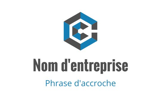 Design de logo hexagonal moderne avec des formes géométriques bleues et grises