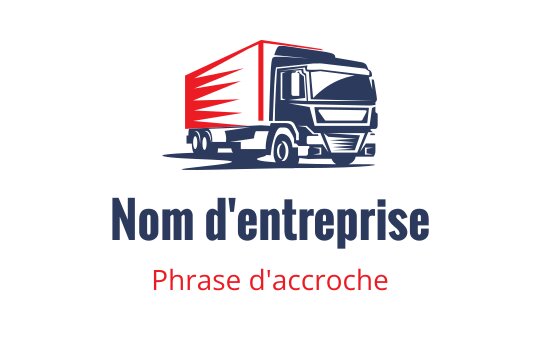 Logo de camion audacieux avec des éléments rouges et bleus