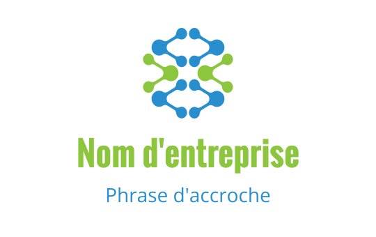 Logo design de formes modernes interconnectées en tons de bleu et vert