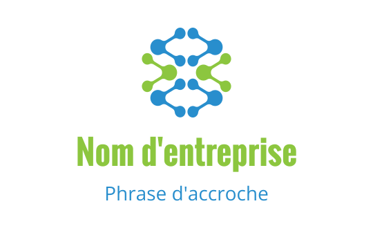 Logo design de formes modernes interconnectées en tons de bleu et vert
