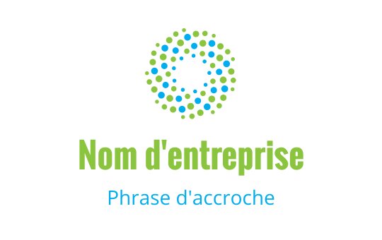Design de logo circulaire moderne avec un motif de points verts et bleus
