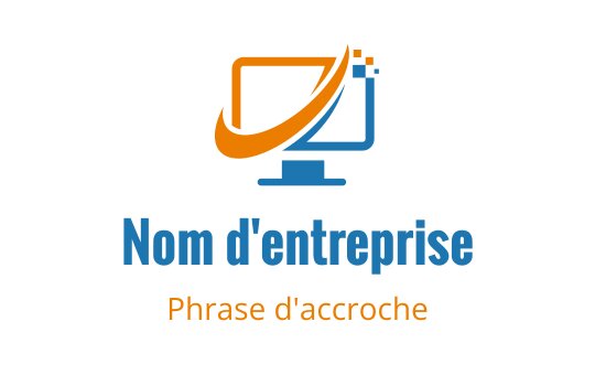 Design de logo moderne avec un écran d'ordinateur et des éléments dynamiques