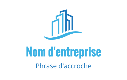 Logo design moderne avec une silhouette bleue et un élément de vague fluide