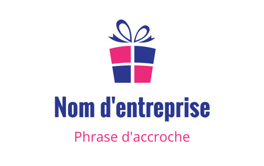 Logo de boîte cadeau colorée avec un nœud et des bords arrondis