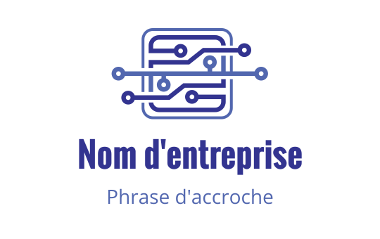 Design de logo moderne avec un motif de circuit en bleu et violet