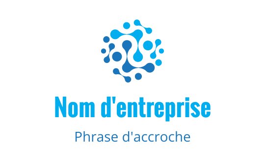 Logo moderne bleu avec des formes circulaires abstraites et des lignes fluides