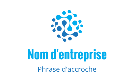 Logo moderne bleu avec des formes circulaires abstraites et des lignes fluides