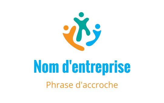 Logo coloré avec des figures abstraites en orange, bleu-vert et bleu