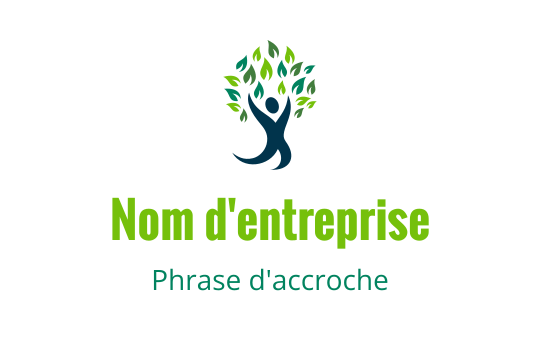 Logo vibrant représentant un arbre avec des feuilles vertes et une silhouette humaine