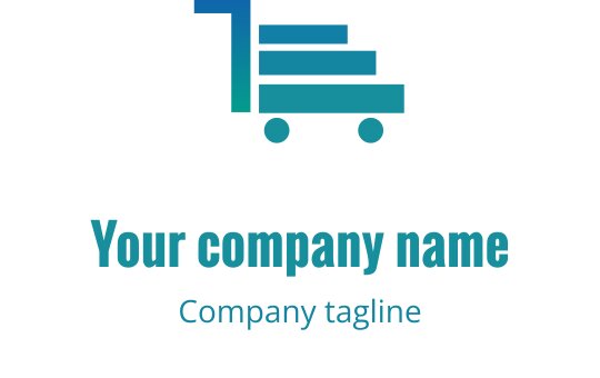 Design de logo moderne avec un chariot stylisé et des boîtes empilées