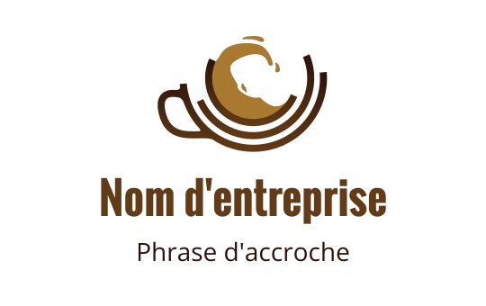 Logo de tasse de café élégante avec de la vapeur tourbillonnante dans des tons chauds