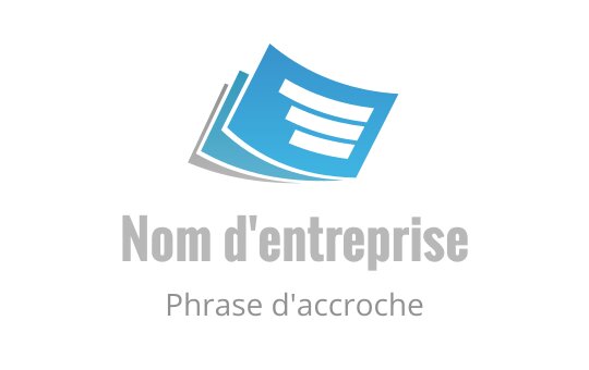 Logo moderne bleu et gris avec des pages stylisées