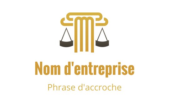 Design de logo élégant avec une colonne et des balances dorées