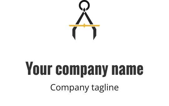 Design de logo moderne avec une boussole et une ligne d'accent jaune