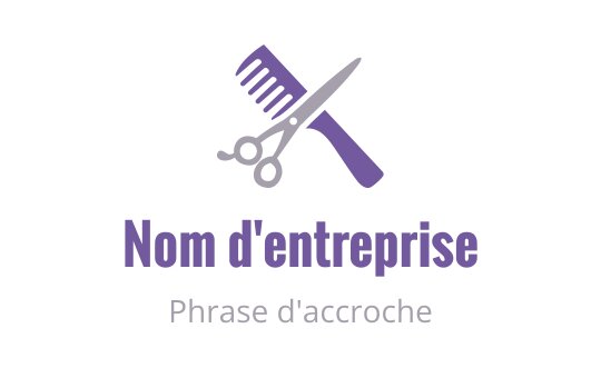 Design de logo moderne avec des ciseaux et un peigne dans des tons violets