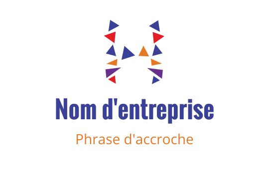Logo design géométrique coloré avec des formes triangulaires et une typographie audacieuse