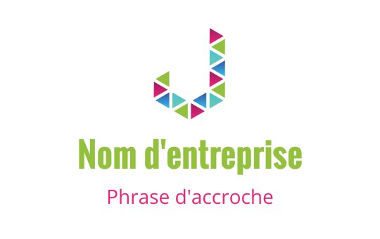 Logo design géométrique coloré avec une lettre J stylisée