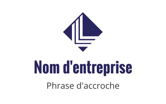 Design de logo moderne et géométrique avec une forme de diamant bleu profond