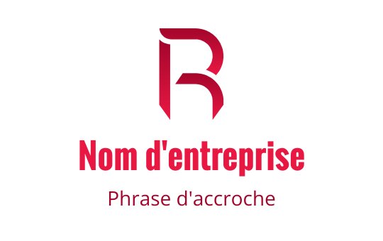 Logo design avec une lettre "R" rouge en gras et typographie moderne