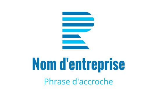 Logo moderne bleu avec une lettre R stylisée et des rayures