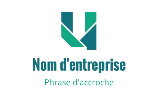 Design de logo moderne géométrique avec des formes teal et vertes
