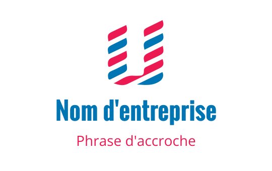 Design de logo moderne avec une lettre U stylisée en rayures rouges et bleues