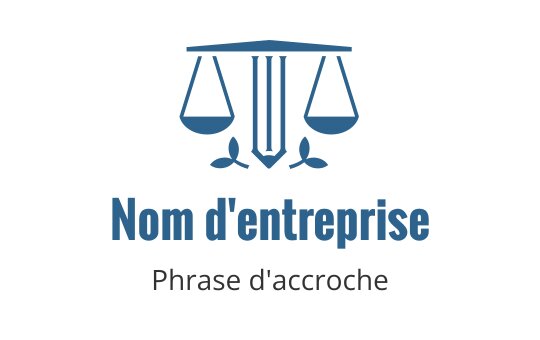 Logo de balances équilibrées en bleu avec des détails élégants