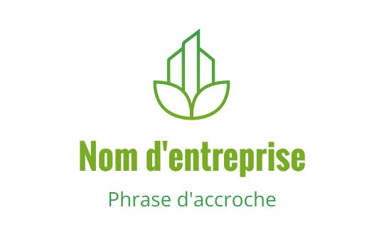 Logo moderne vert avec des éléments de plante et de bâtiment stylisés