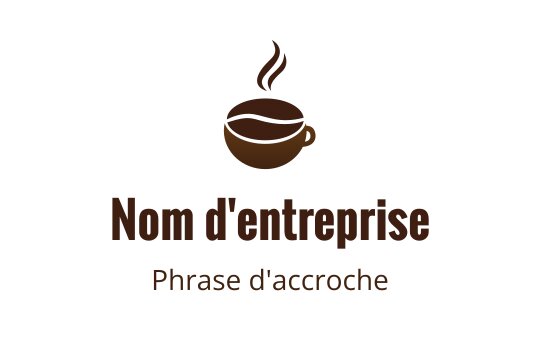Logo de tasse de café avec de la vapeur et des tons bruns