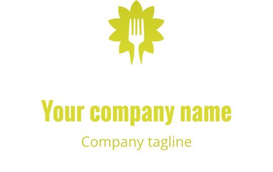 Design de logo élégant avec une feuille d'or entrelacée à une fourchette