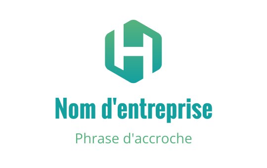Logo moderne hexagonal avec une lettre H stylisée en bleu-vert