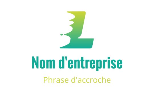 Design de logo moderne avec un profil stylisé en dégradé vert et bleu