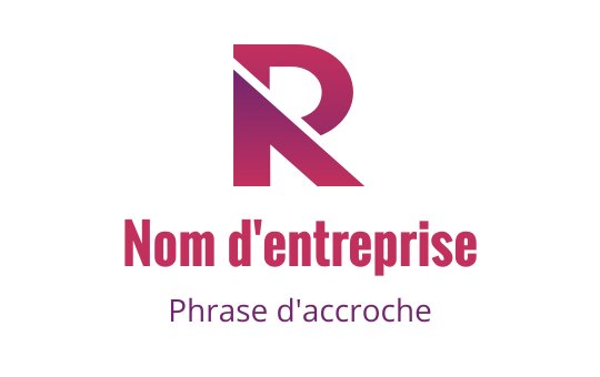 Logo moderne géométrique avec une lettre R stylisée en rose