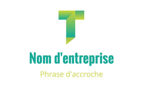 Logo moderne géométrique avec une lettre T stylisée en vert